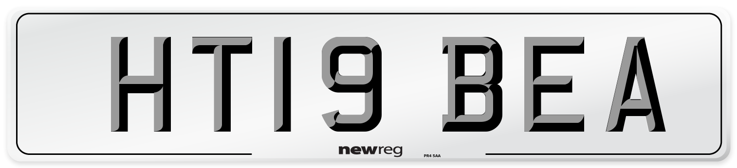 HT19 BEA Number Plate from New Reg